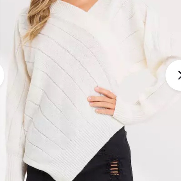 None Sweaters - WRAPPED SWEATER WITH UNEVEN BOTTOM Size S